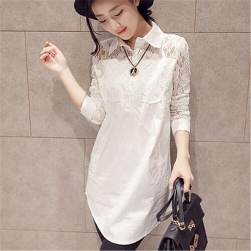 Casual Loose Women Shirts 2021 Spring New Fashion Plus Size Blouse Long Sleeve lace Buttons White Shirt Women Tops Streetwear