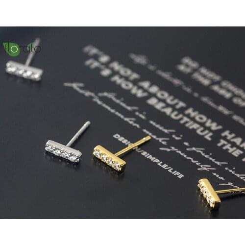 925 Silver Ear Needle Korean Style Simple Luxury Inlaid Zircon Womens Stud Earrings Exquisite Mini Jewelry Girlfriend Gifts