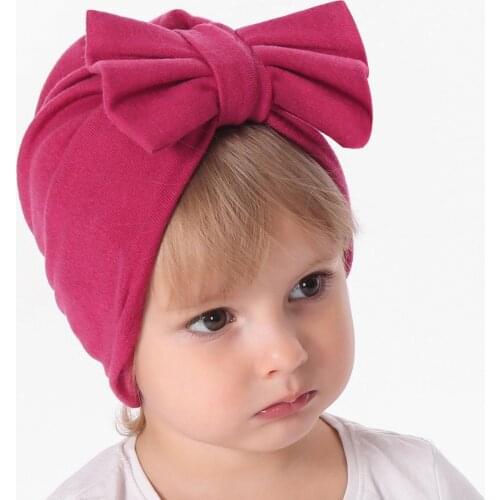 10pcs Infant Newborn Baby Hats Turbans Caps Lovely Children Headwear bowknot Solid Color Caps Toddler Bows Hat Hair Accessories