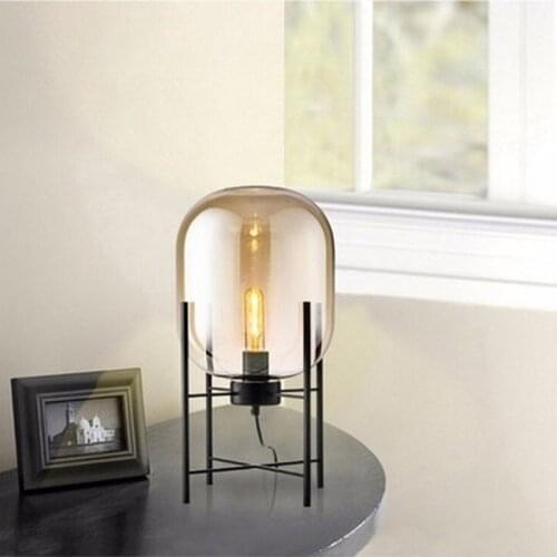 Nordic post modern Glass Floor Lamp Light Fashion Design amber gray glass Table lamps home Light Living Room Country House Hotel