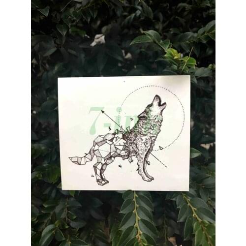Waterproof Temporary Tattoos sticker Needle painting geometry wolf arrow tatto Water Transfer fake flash tatoo for woman man