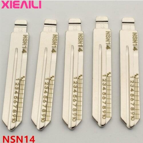 XIEAILI 20Pcs NO.22 NSN14 Engraved Line Key Blade Scale Shearing Teeth Uncut Key Blade For Nissan Tiida/Sunny S312