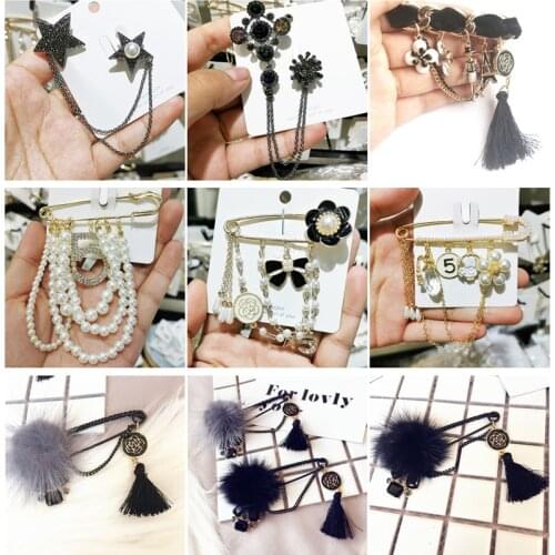 Luxury Brooches for Womens clothing Number 5 Pearl CC Brooch Gift for Girl Friend Accessories For Jewelry