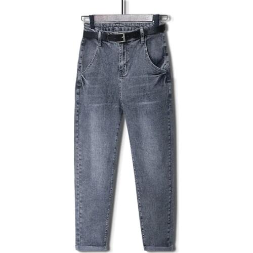 Womens High Waisted Plus Size Vintage grey Mom Jeans Trousers for Women 4XL 5XL 6XL 7XL 8XL Harem Jeans Denim Pants Loose Woman