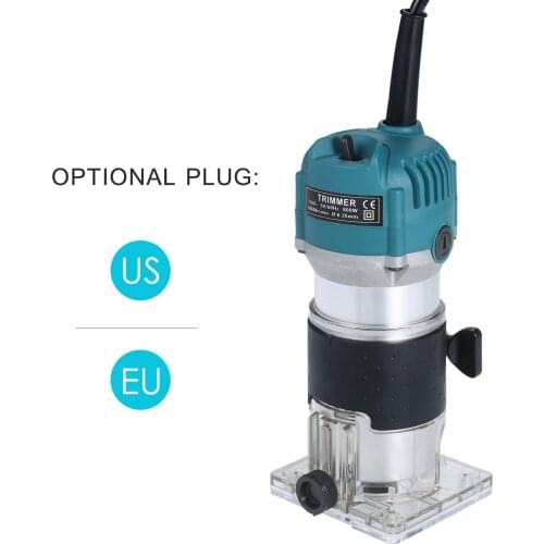 110V/220V 800W Trim Router 30000r/min with Transparent Base Edge Guide Wood Laminate Electric Trimmer Compact Palm Router Corded
