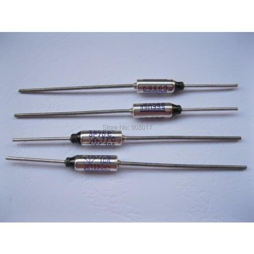 1400 Pcs Per Lot Microtemp Thermal Fuse 77C Cut-off 10A 250V HOT Sale HIGH Quality