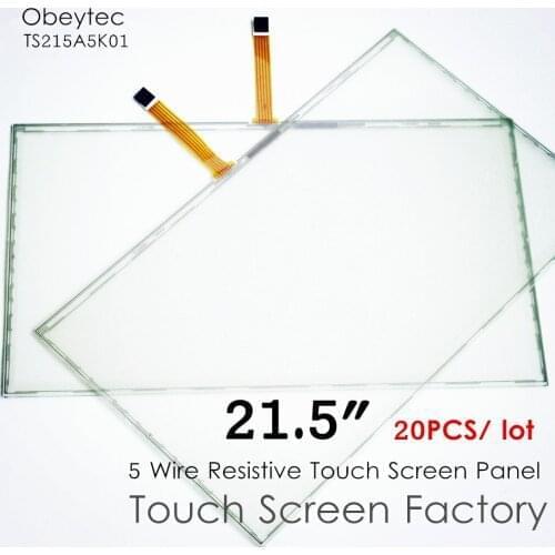 20PCS! Obeytec 21.5" Rsistive ITO Glass touch screen, 5wires touch sensor, controller price not include, TS215A5K01