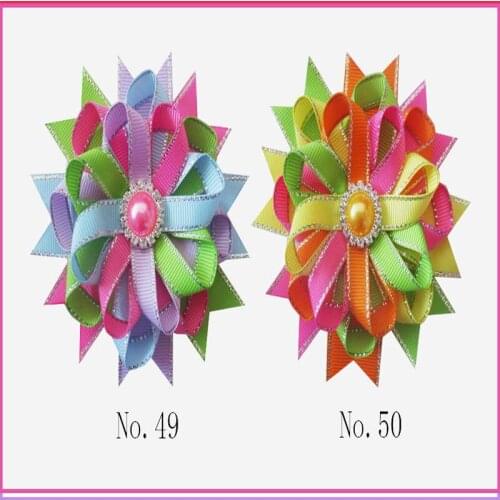 200 BLESSING Good Silver Grosgrain Ribbon 3.5" New Birds Nest Hair Bow Clip