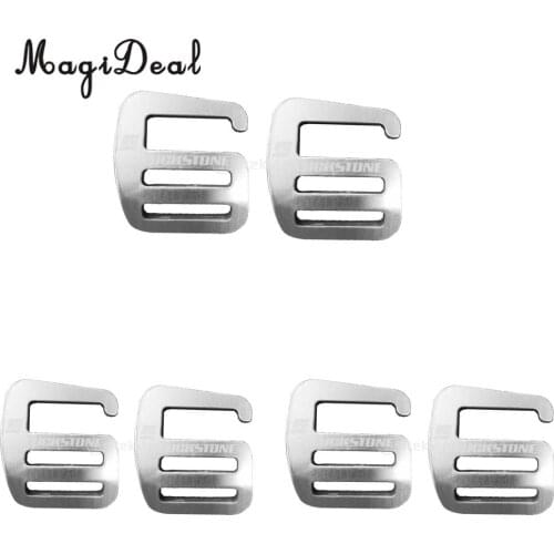 6 Pieces Metal G Hook Webbing Buckle for Backpack Bag Aluminium Alloy 25mm Silver