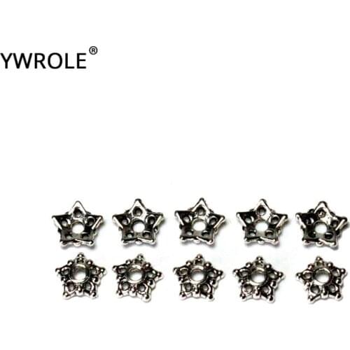 8mm pentagram Shape Silvery Flower Bead Caps Jewelry Findings DIY Bracelet Necklace Accessories For Jewelry Making Wholesale