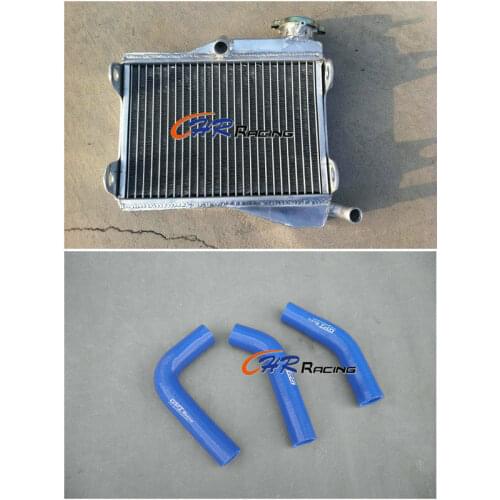 For YAMAHA RD250 RD 250 RD350 LC 4L0 4L1 All Aluminum Radiator+blue hose
