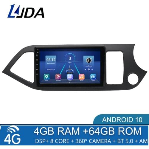 4G+64G DSP 2 din Android 10 4G NET Car Radio Multimedia Video Player for KIA PICANTO Morning 2011 2012 2013 2014 WiFi BT carplay
