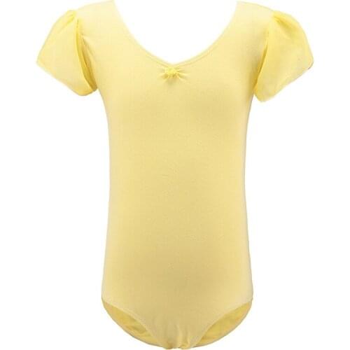 Ballet Leotards Classic Style Kids Girls Leotard Team Basic lotus Sleeve Cotton Ballet Dance Leotards Ballet Practice Clothing