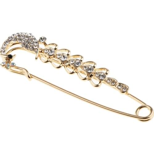 Safty Pin Brooch Crystal Brooch Pin Accessory Costume Jewelry for Lady Girls