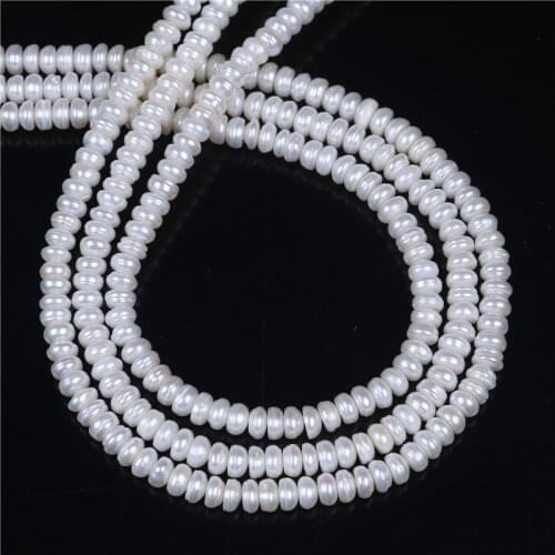 Wholesale Natural 6-7mm White Button Pearl Beads Loose 14