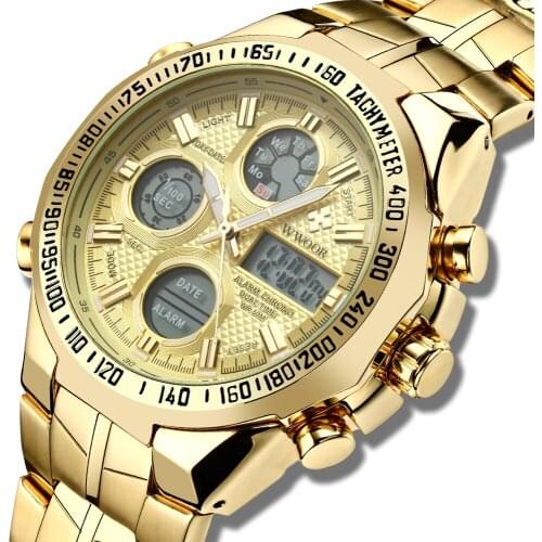 Top Brand Luxury Mens Watches Quartz Analog LED Digital Sports Watch Men Gold Military Wrist Watch Male Clock Relogio Masculino