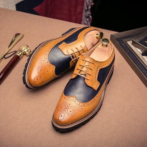 CIMIM Brand Business Formal Fashion Men Dress Shoes Bullock Comfortable Casual Shoes Italy Office Men Leather Shoes Luxury