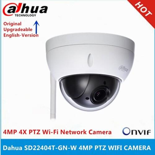 Dahua Original SD22404T-GN-W 4MP 4X Zoom PTZ H.265 WDR ICR IVS Face Detect IP66 IK10 Onvif Wireless WiFi Network CCTV IP Camera