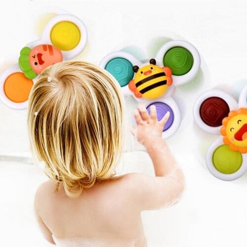 3pcs Cartoon Insect Baby Bath Toys For Kids Boys Girls ABS Fidget Spinner Gyro Rattles Toy Relief Stress Fingertip Toy For Baby