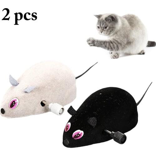 RC Toy Wireless Winding Mechanism Mouse Cat Toy For Cat Dog Pet Trick Playing Toy Plush Rat Mechanical Motion Rats Dropshipping