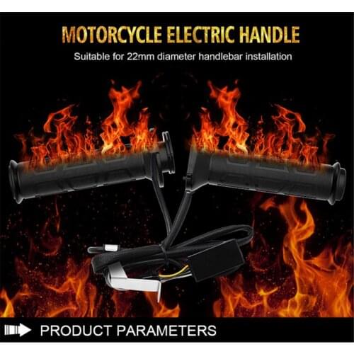 2pc Electric Motorcycle Hot Grip Motorbike Heating Handlebar Cover Universal 7/8" moto Heated Warm Grips Handle Cover Winter