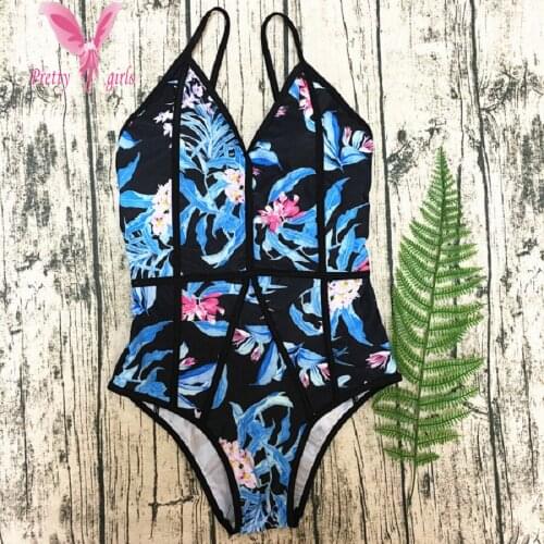Kophia Monokini Swimsuit 2018 Sexy One Piece Swimsuit Women Swimwear Floral Print Bodysuit Beach Wear Bathing Suit