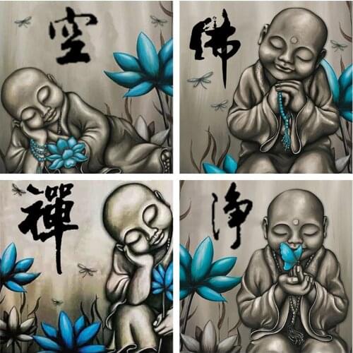 Round Full Drill Embroidery Buddha Mosaic Picture Of Rhinestones Diamond Painting Religious Needlework Home Decor