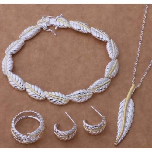 AS132 Hot Selling 925 Sterling Silver Jewelry Sets Earring 152 + Necklace 305 + Ring 264 + Bracelet 109 /bhwajzda Afwaixda