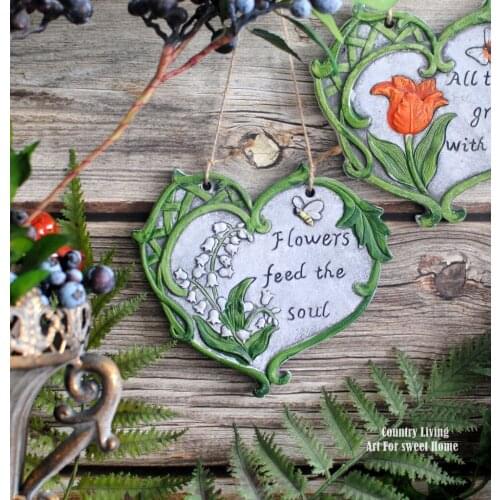 Small Hanging Board Cement для дома Nordic Style Heart Shaped Balcony Ornament товары для домаRetro Garden Courtyard декор