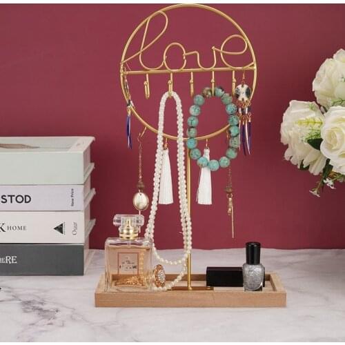 Metal DIY Jewelry Display Rack Jewelry Display Stand Storage Shelf Necklace Desktop Decoration Hanging Jewelry Rack