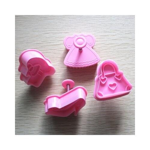 Mini girl clothes Handbag heels shape cake tool cut mold fondant cake decoration mold