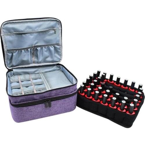 Multilayer Nail Polish Storage Bag Cosmetic Essential Oil Perfume Handbag Data Cable Electronic Accessories Organizer Pouch