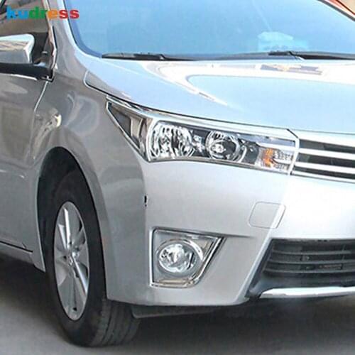 Head Light Lamp Cover Trim For Toyota corolla E170 2014 2015 ABS Chrome Front Headlight Frame Trims Car Styling Accessories
