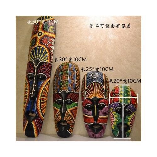 Thai handmade African stippling mask face makeup farmhouse restaurant living room bar wall decoration mask pendant