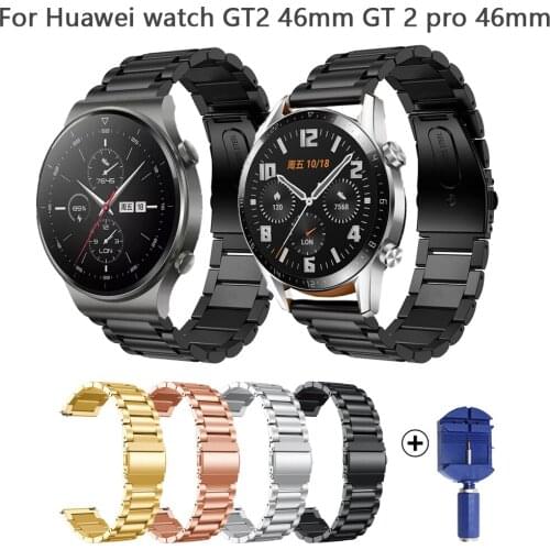 22mm Metal Stainless Steel Smart Band For Huawei Watch GT2 46mm GT 2 pro 46mm GT Active 3 Pro Bracelet Magnetic Clasp Mesh Strap