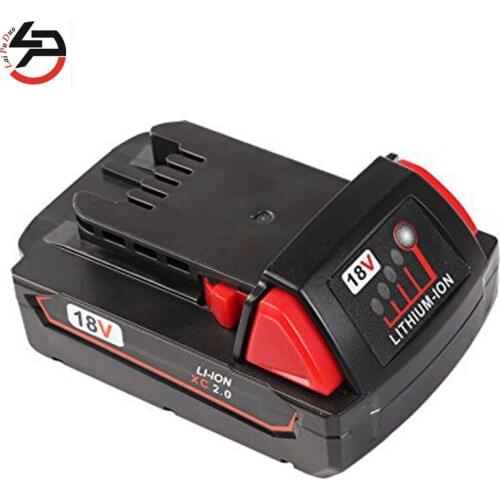 18V 2.0Ah Li-Ion Replacement Power Tool Battery for Milwaukee M18 48-11-1828 48-11-1840 49- 24-0171 - M18