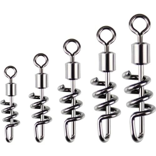 20pcs/set Fishing Swivels With Screwed Snap Quick Connector Copper Stainless Steel 8 Shaped Solid Ring Accessories new