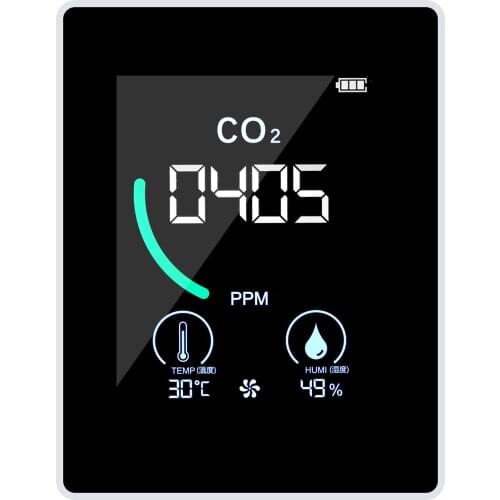 CO2 Meter Indoor Carbon Dioxide Detector with Heat Dissipation Hole Semiconductor Induction LCD Display Relative Humidity Meter