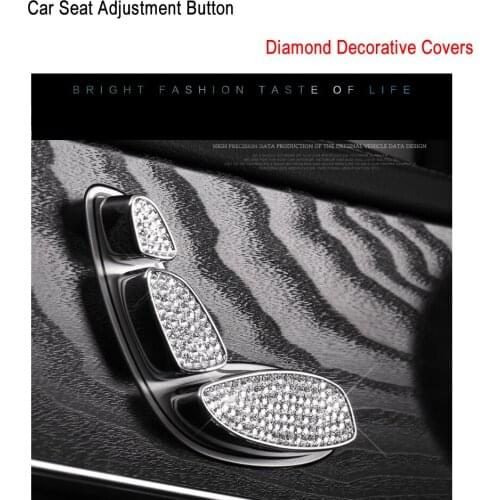 Stereo High quality Three colors Car Seat Adjustment Button Diamond Decorative Covers for M/ercedes Be/nz New C-Class