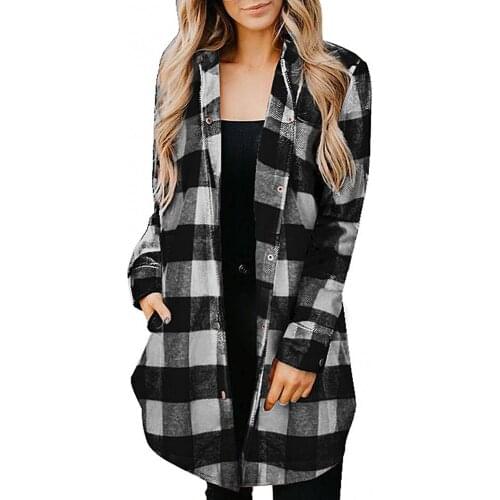 Womens Plaid Patchwork Cardigans Coat Open Front Long Sleeve Coat Spring Fashion Casual Ladies Mid-length Cardigan Sweater
