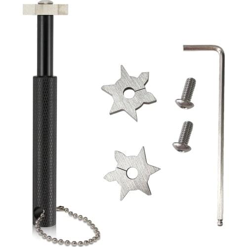 1 Set Golf Groove Sharpener + 2 Heads + 2 Screws + 1 Hex Wrench + Hanging Chain Golf Putter Wedge Ball Groove Cleaner Kit
