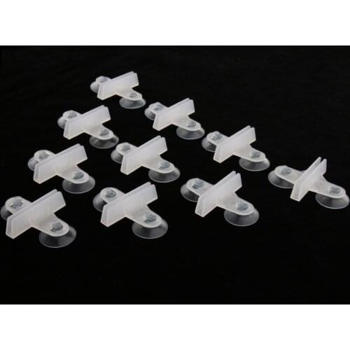 10Pcs Plastic Fish Tank Divider Dual Suction Cup Aquarium Sucker Clip Plastic/Glass Sheet Holder Translucent