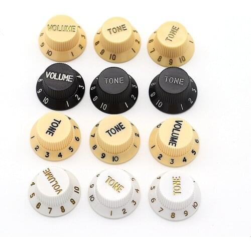 2 Tone and 1 Volume Guitar Knobs Top Hat Speed Volume Tone Pedal Control Knobs for Electric Guitar Bass