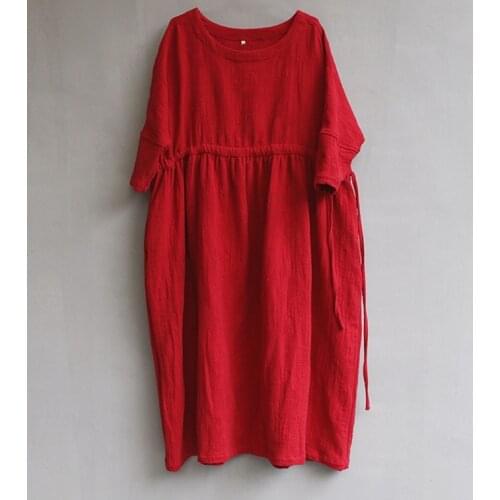 2020 Original Retro drawstring long-sleeved dress women dress gowns 17394-13