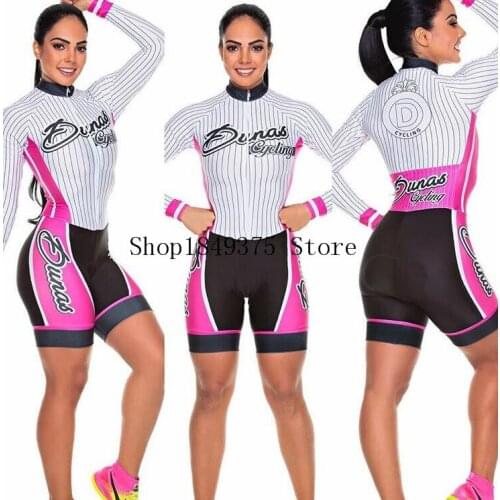 2020 Pro Team Triathlon Suit Womens long sleeve Cycling Jersey Skinsuit Jumpsuit Maillot Cycling Ropa ciclismo set gel