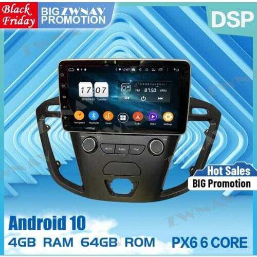 4GB+64GB Android 9.0 Car multimedia Player For Ford Transit Custom 2016 GPS navigation Auto stereo radio tape recorder head unit