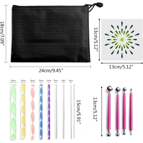 48pcs Mandala Dotting Tools Set for Painting Rock Stones Stencil Acrylic Stick