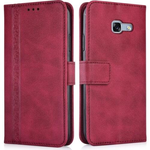 3d Embossed Leather Case for Samsung Galaxy A5 2017 A520 A520F SM-A520F Back Cover Wallet Case With Card Pocket