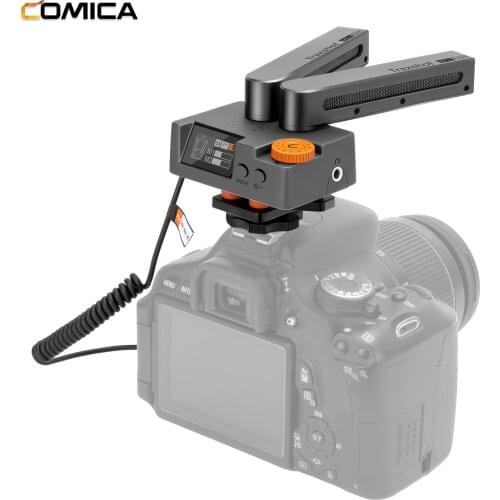 COMICA Traxshot Super-Cardioid Microphone Microphone 3.5mm TRS to TRS/TRRS Audio for Smartphone Computer Camera Video Recording