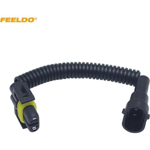 FEELDO 1PC Auto H11 LED HID Headlight Wiring Cable Connector Plug Lamp Bulb Socket Wire Adapter Holder #MX6002